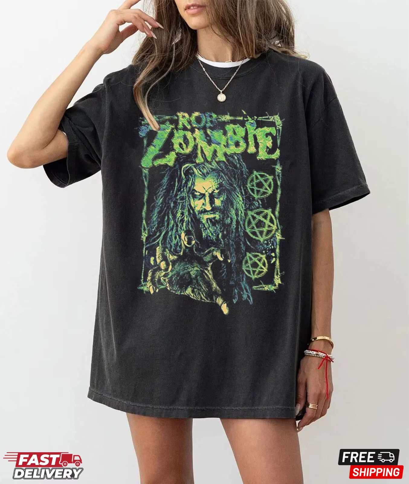 Rob Zombie Dead Channel Fuzz T-shirt, chemise de tournée musicale, cadeau pour les fans