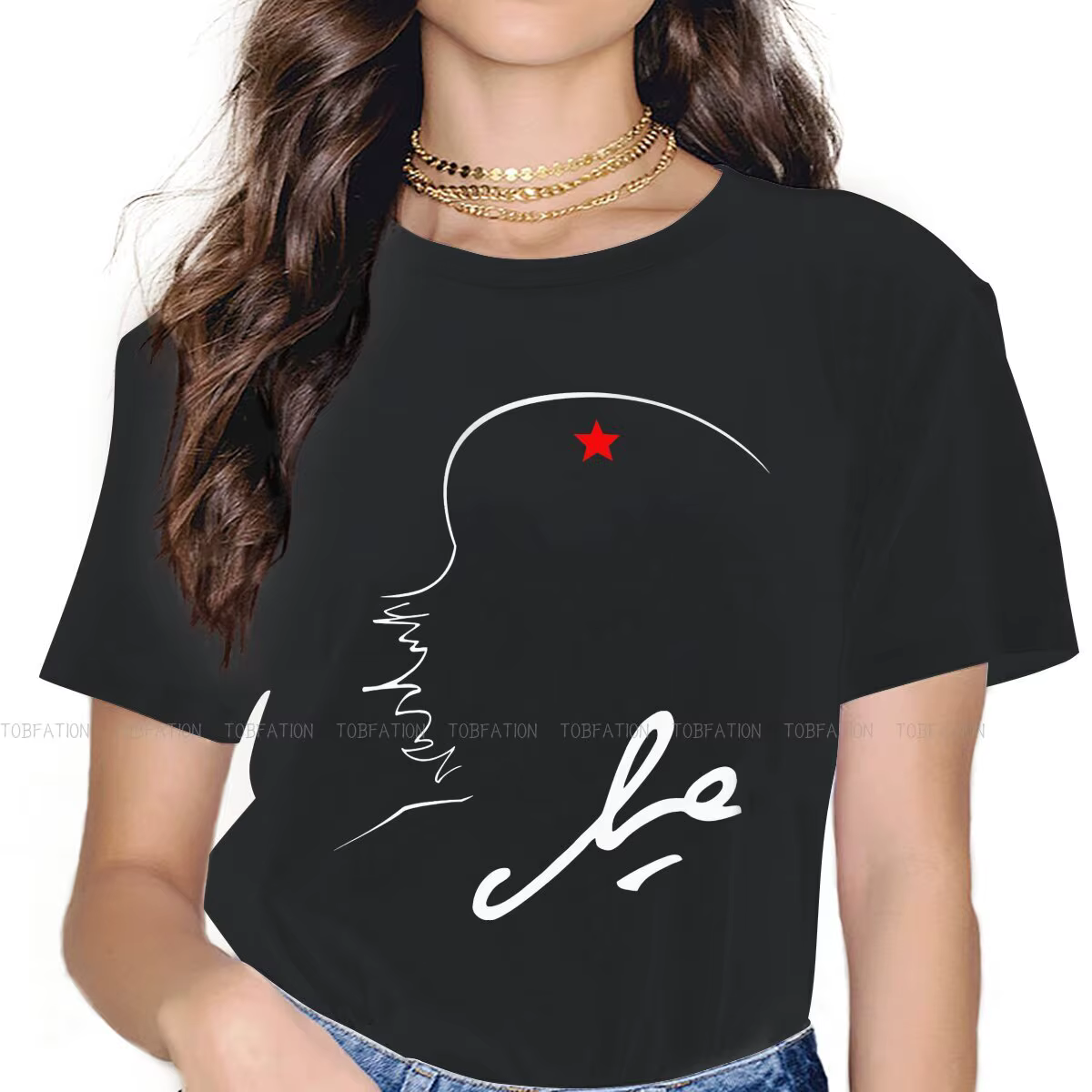 T-shirt graphique en ligne pour filles, impression argentine Che Guevara, t-shirt Streetwear, cadeau