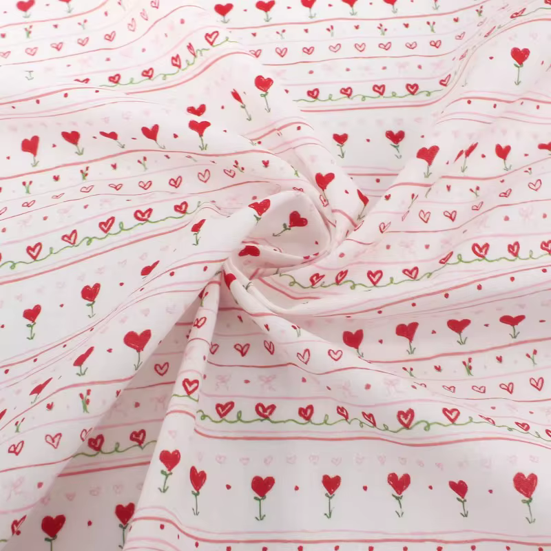 145X50 cm rose clair dessin animé amour bande florale pur coton vêtements haut, jupe longue vêtement