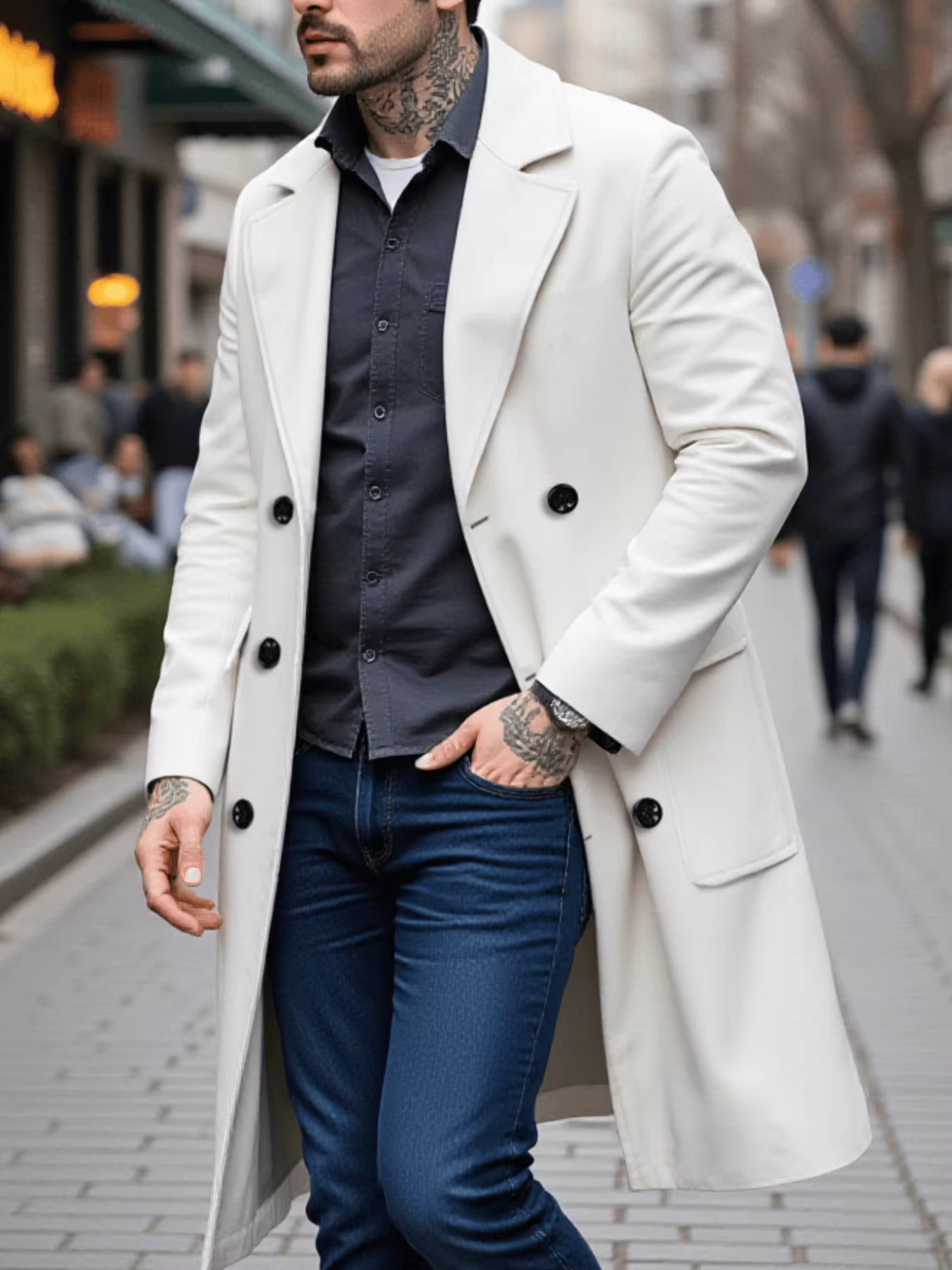 Manteau en laine à double boutonnage pour hommes, nouveau Style: manteaux doublés épais pour la Prot