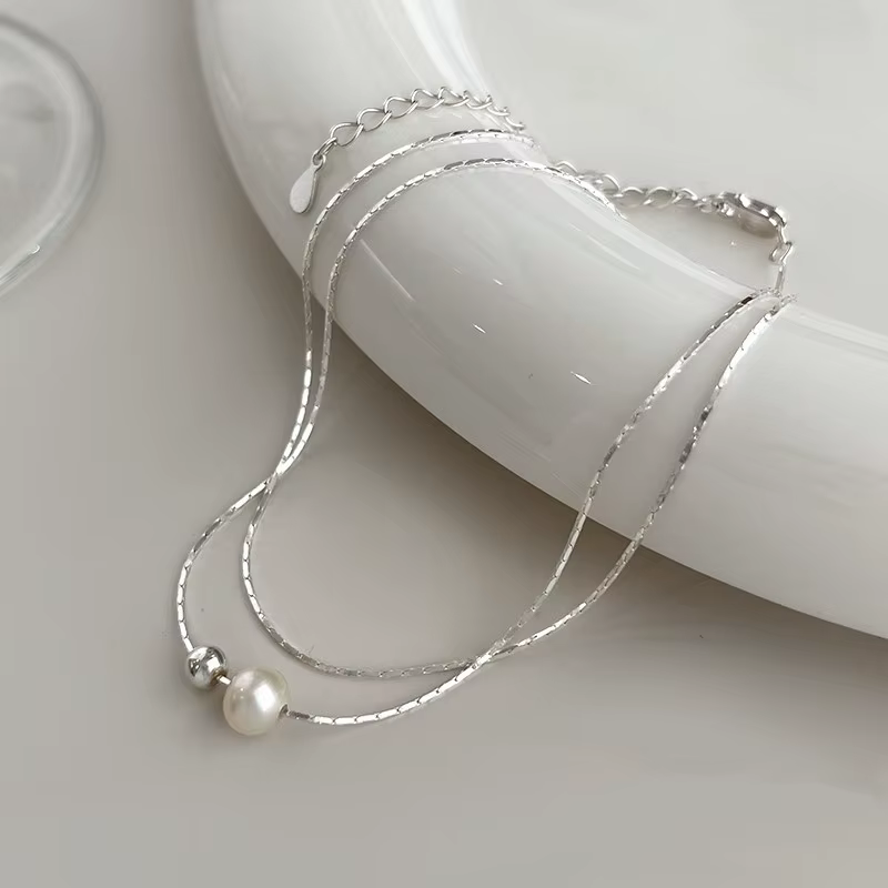 Colliers pendentifs minimalistes couleur argent pour femmes, bijoux tendance, accessoires de luxe lé