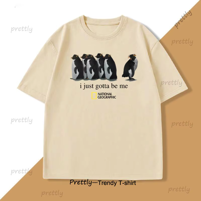 Je veux juste moi être pingouin T-Shirt hommes femmes nouveauté graphique T-Shirt col rond ample res