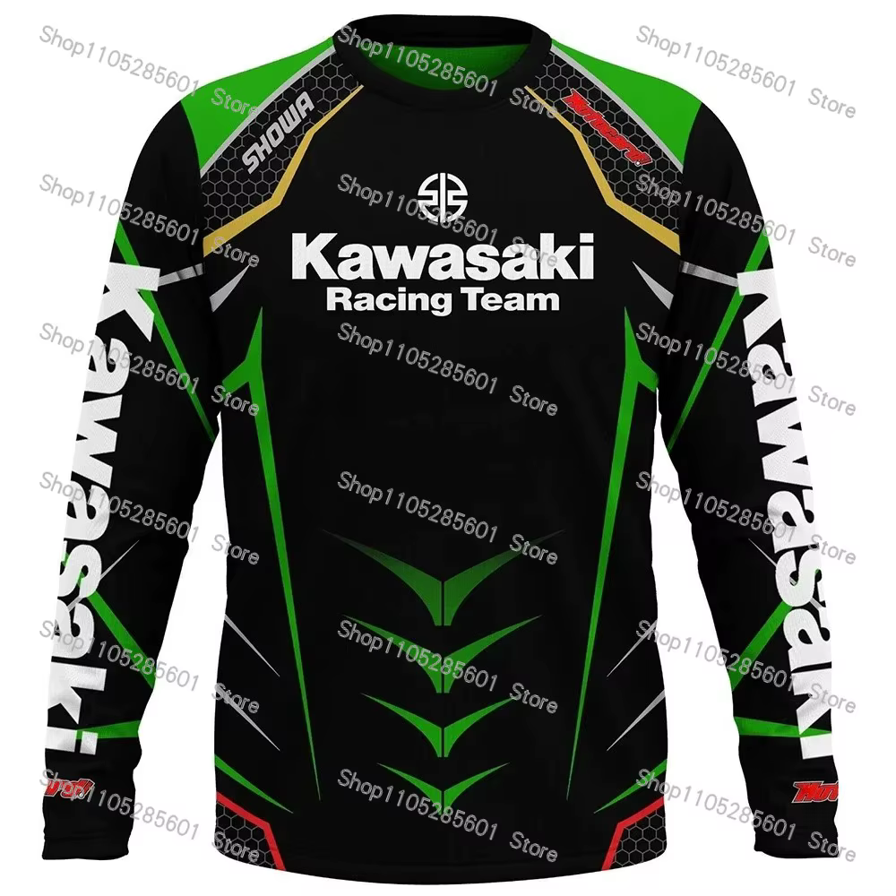 T-shirt à manches longues pour homme Kawasaki logo racing off-road motorcycle 2026, nouveau modèle, 