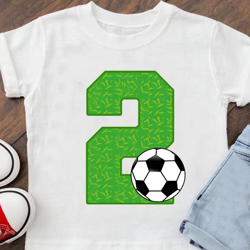 T-shirt de football drôle pour garçons et filles, t-shirts de football pour enfants, vêtements de fê