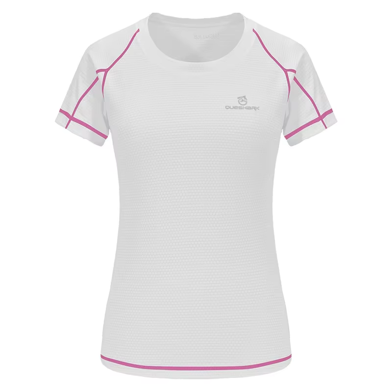 ESHARK-T-shirt respirant à manches courtes pour femme, séchage rapide, sport, course à pied, mince, 