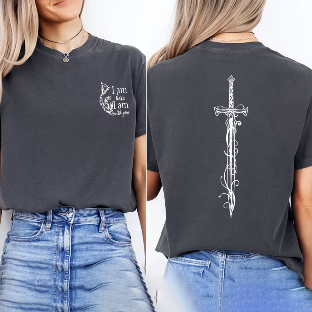 Je suis ici je suis avec vous t-shirts trône de verre Merch unisexe à manches courtes t-shirt Vintag