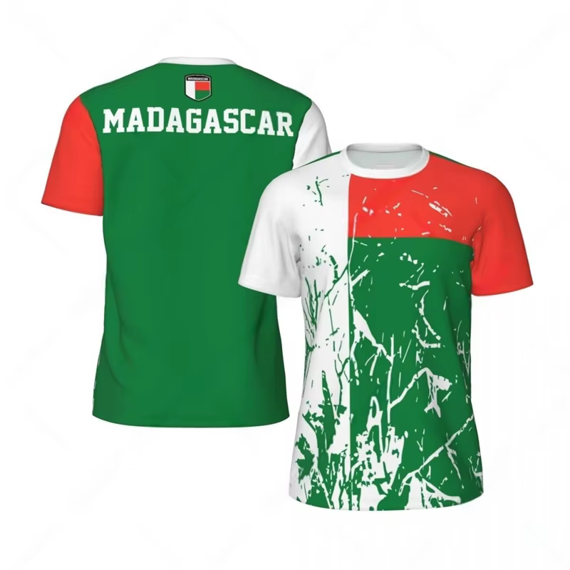 Maillot de Football pour hommes, drapeau de Madagascar, mode emblème National, t-shirt de sport impr