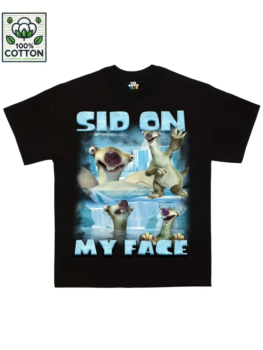 SID ON MY FACE T-shirt pour hommes femmes 100% coton t-shirts à manches courtes hauts P423