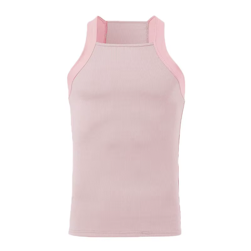 Débardeur de sport pour hommes, nouvelle mode, couleur unie, col rond, T-shirt sans manches, slim, S