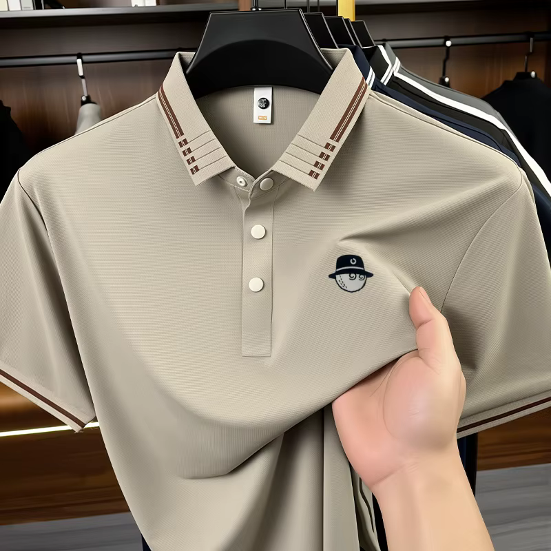 Polo imprimé original de luxe pour homme, nouveau t-shirt uni à col cool et manches courtes, vêtemen
