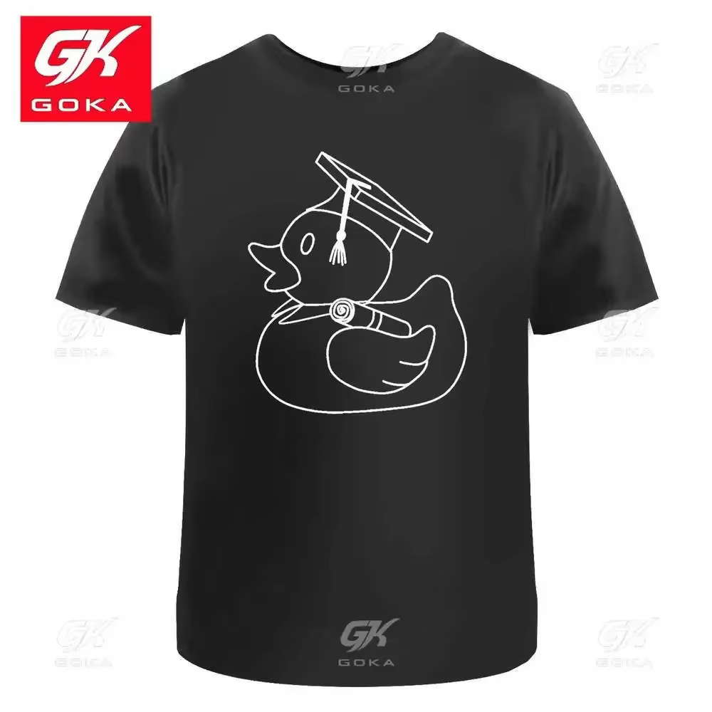 T-shirts en coton pour hommes et femmes, motif canard de graduation, vêtements graphiques, manches c
