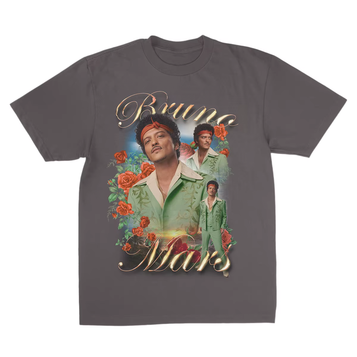 T-shirt Bruno Mars The Romantic Tour pour hommes et femmes, vêtements d'été en coton, surdimensionné