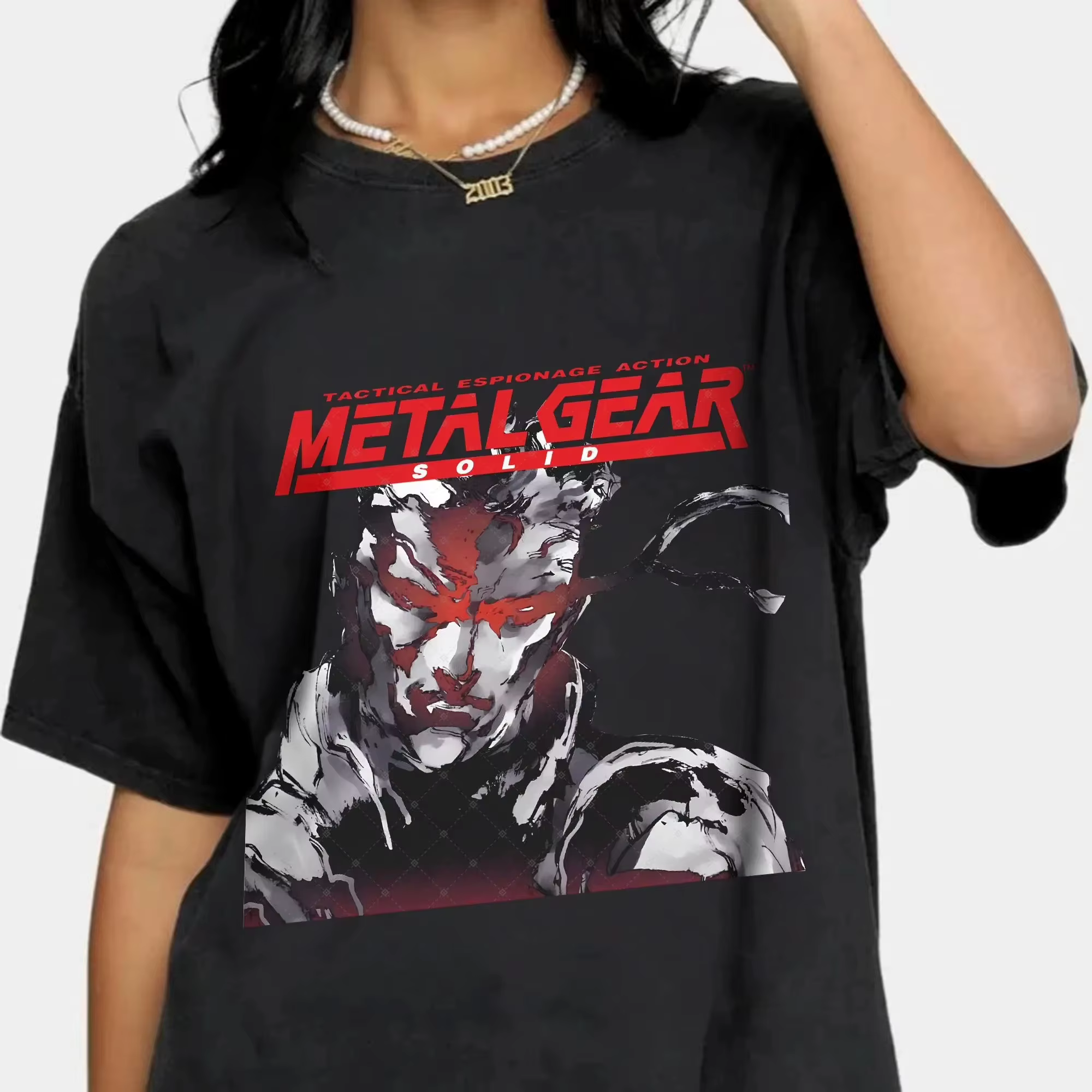 Metal Gear solide T-shirts pour unisexe drôle Metal Gear chemise été à manches courtes T-shirts soli