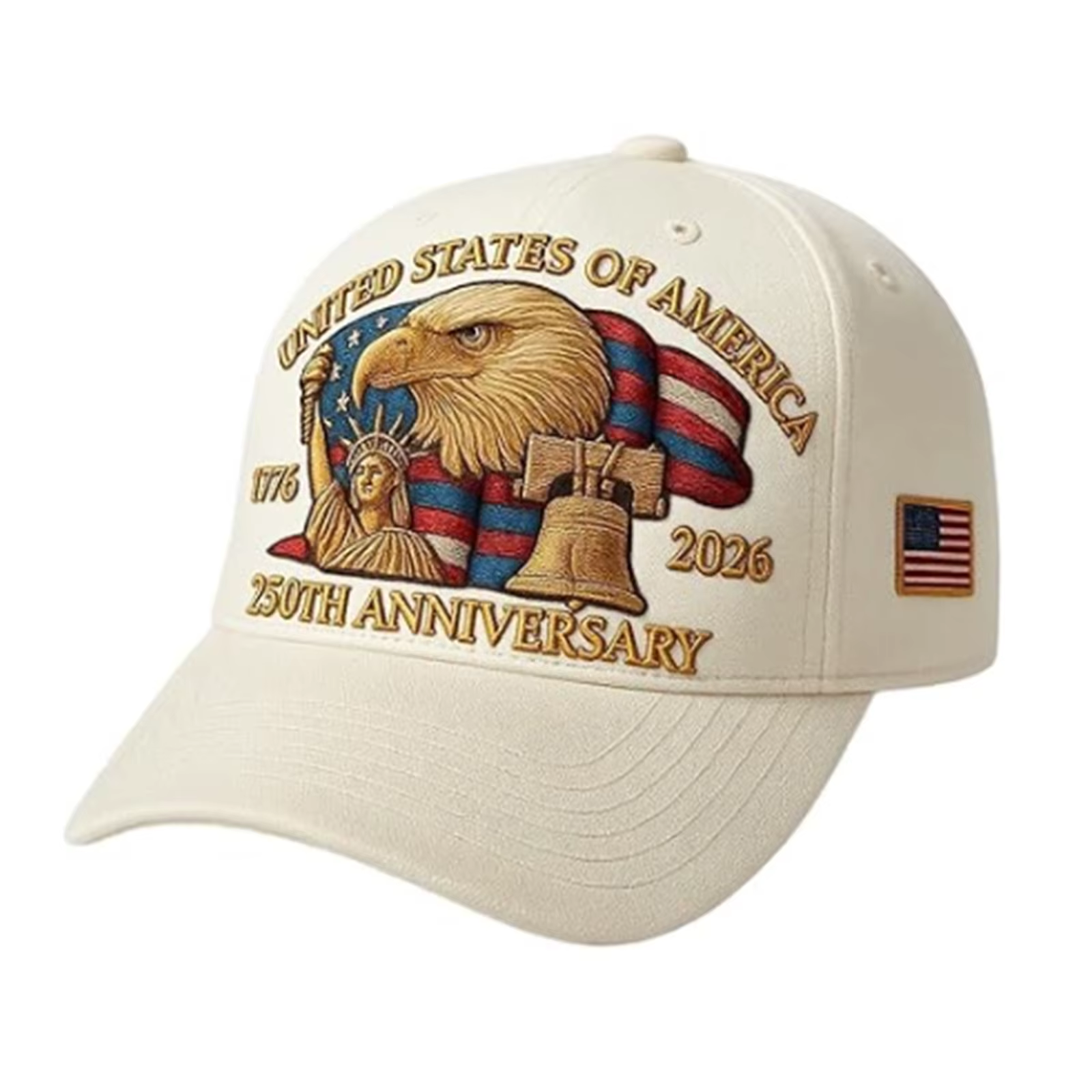 Casquette USA 250e anniversaire avec aigle chauve, style vintage délavé, chapeau patriotique, casque