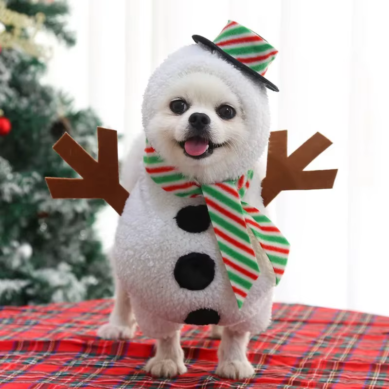 Vêtements de noël pour animaux de compagnie, déguisement pour chien, Costumes de bonhomme de neige, 