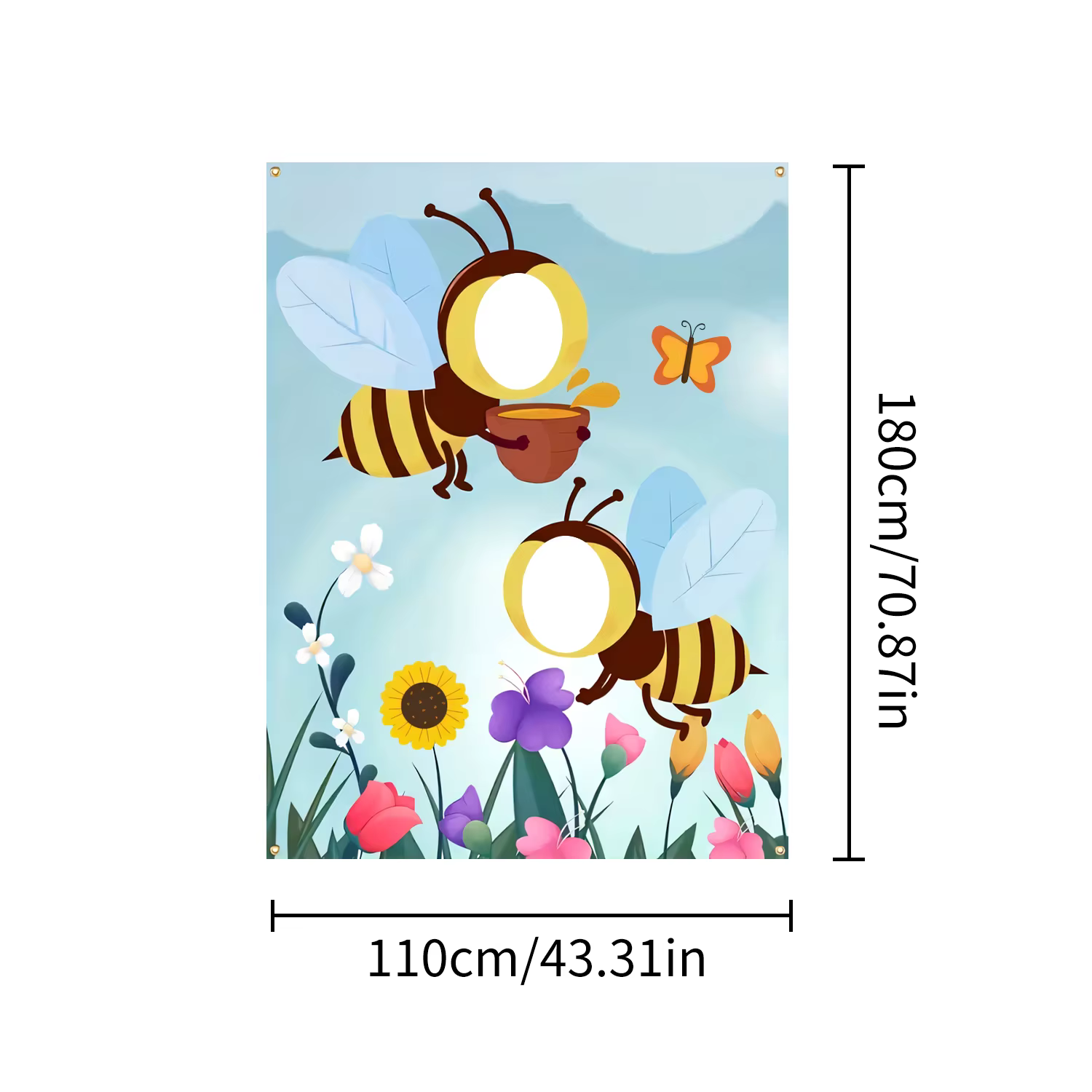 Bannière thème abeilles pour jeu de fête, décor de jeu de simulation, fournitures de 1er anniversair