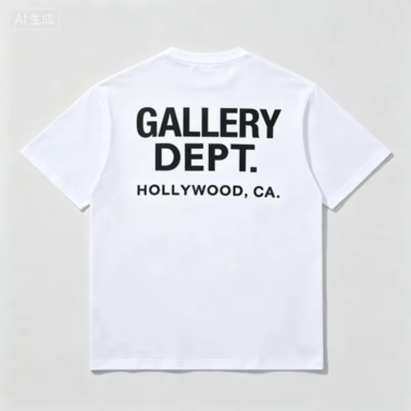 GALLERY DEPT. T-shirt Hollywood CA avec imprimé au dos, décontracté, pour hommes, style vintage stre
