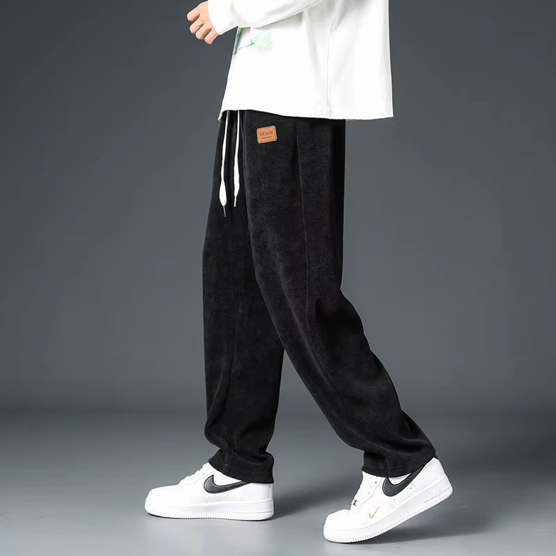 Vêtements pour hommes velours côtelé jambe droite pantalons de survêtement hommes printemps automne 