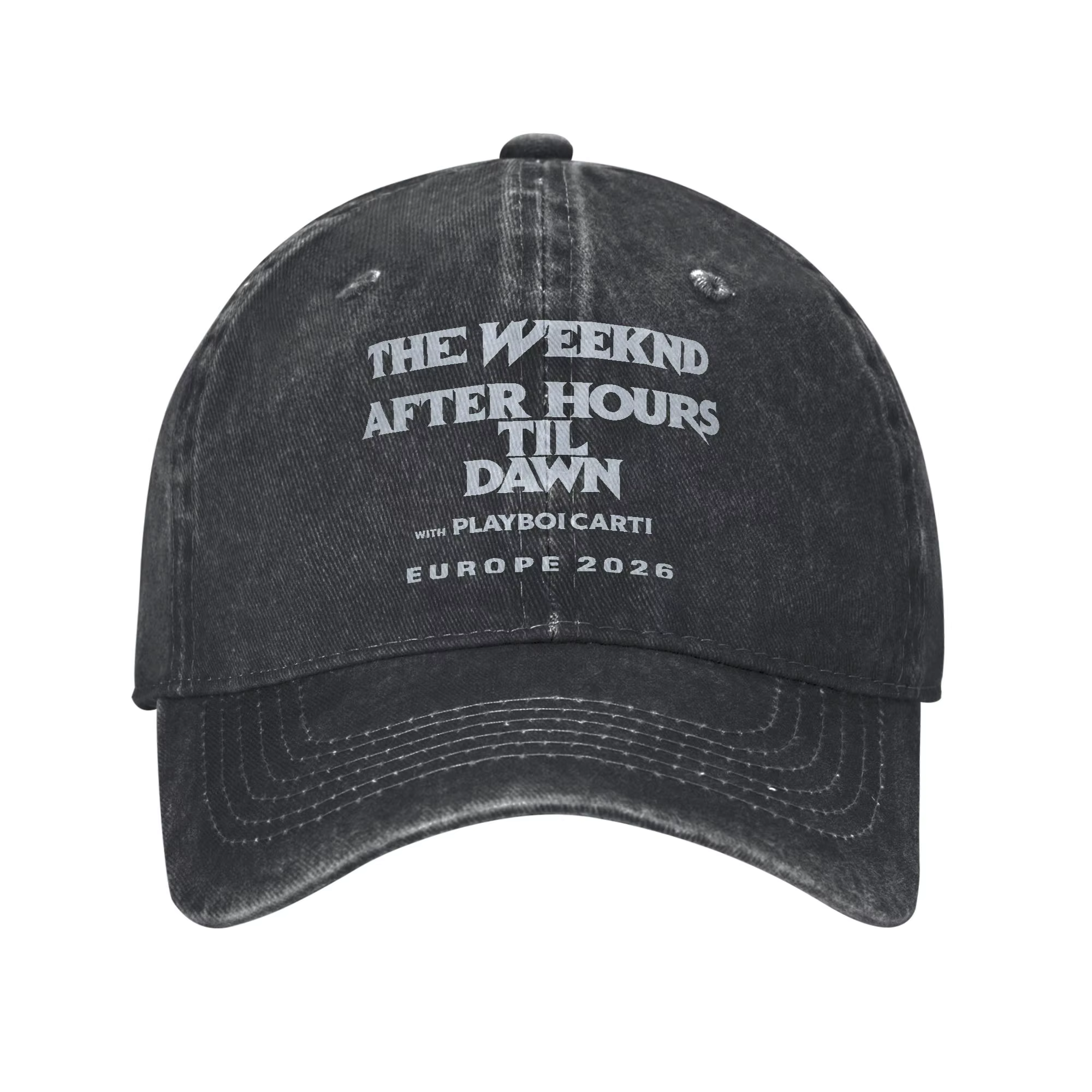 Casquette de baseball The Weeknd After Hours Til Dawn en jean vieilli délavé, style vintage, pour ac