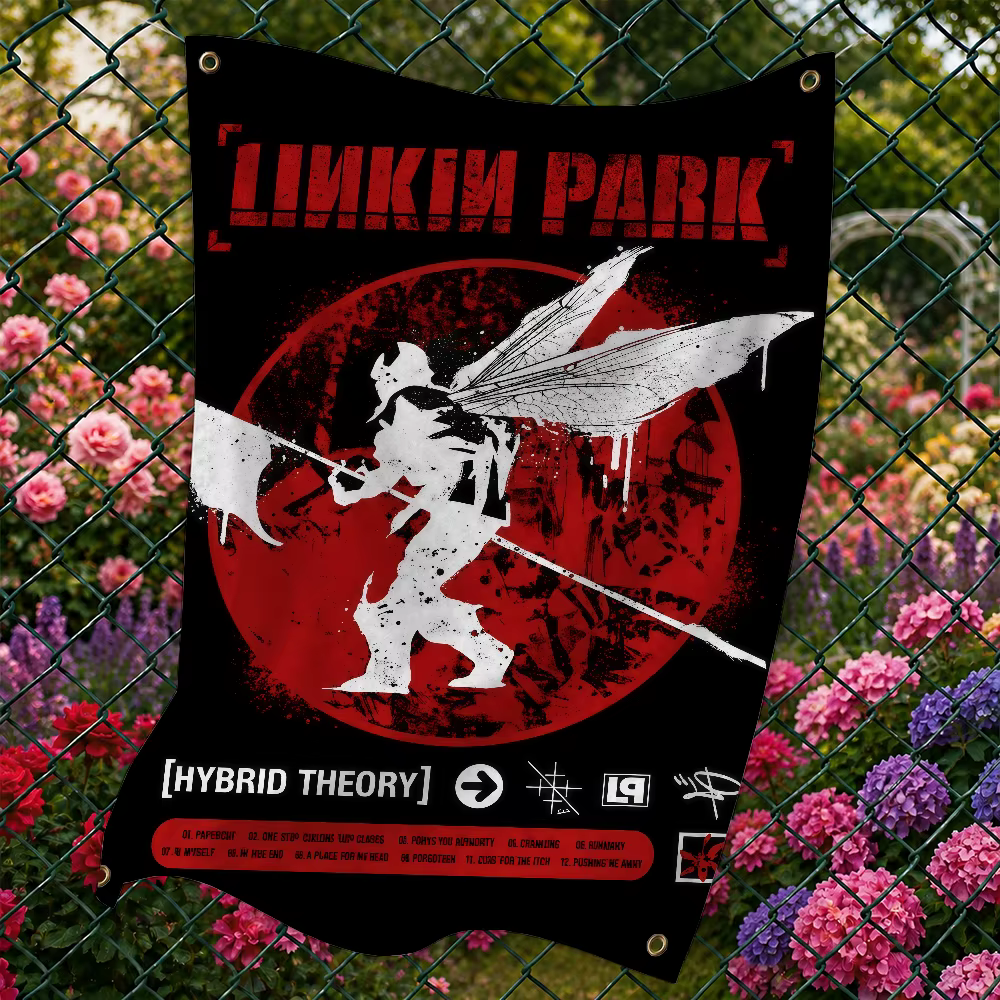 Drapeau de la groupe de rock L-Linkin P-Park, décoration pour pique-nique en plein air, fête, art, b