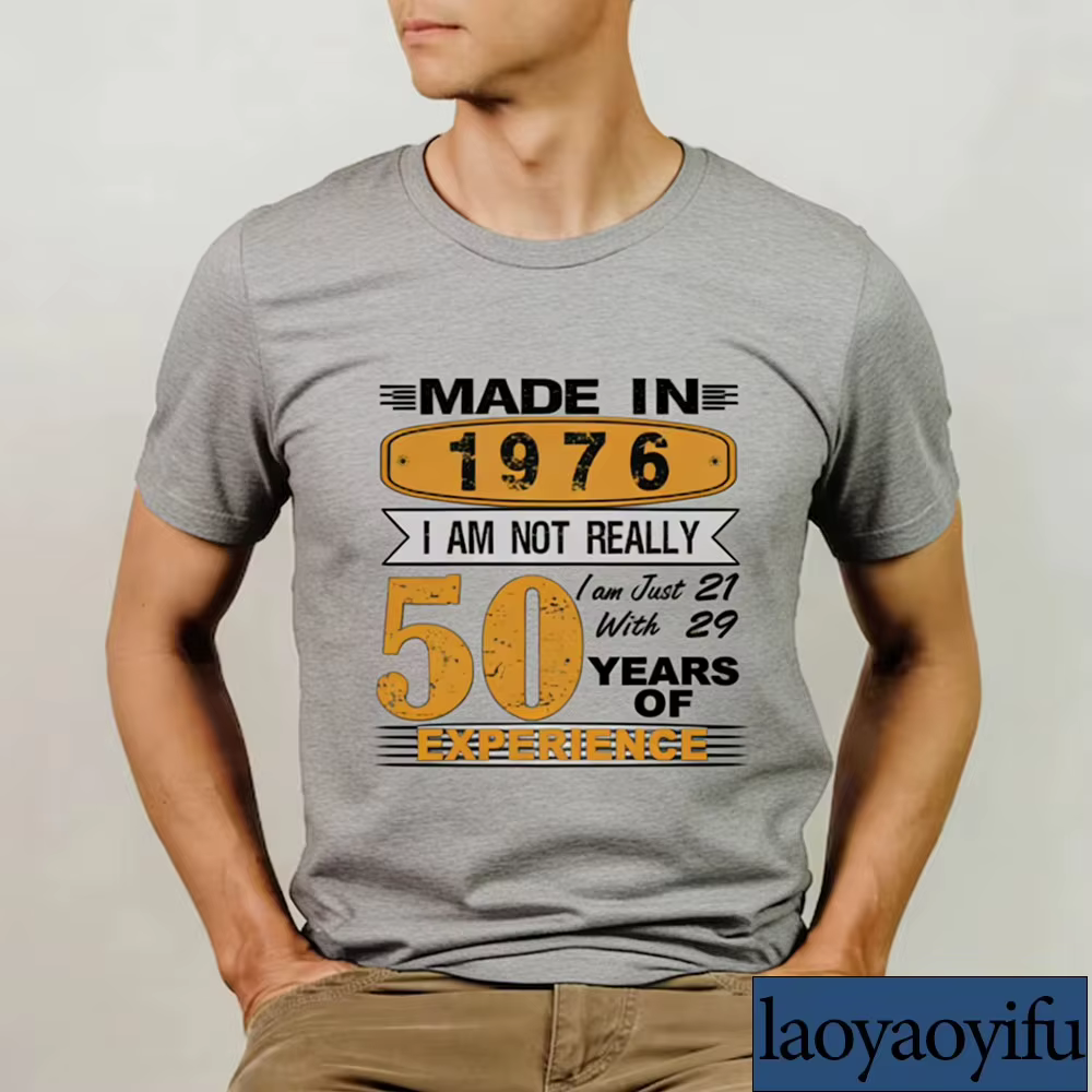 T-shirts vintage 1976 pour le cinquantième anniversaire, cadeau de 50 ans pour femmes et hommes, t-s