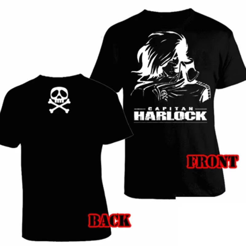 2025 t-shirts graphiques hommes capitaine Capitan Harlock Space Pirates t-shirt Maglia Arcadia unise