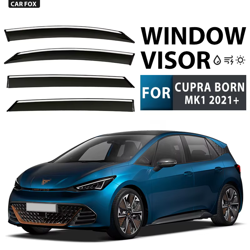 Visière de fenêtre de voiture pour Seat Cupra Born 2021 +, auvent, abri de pare-brise, fenêtre latér