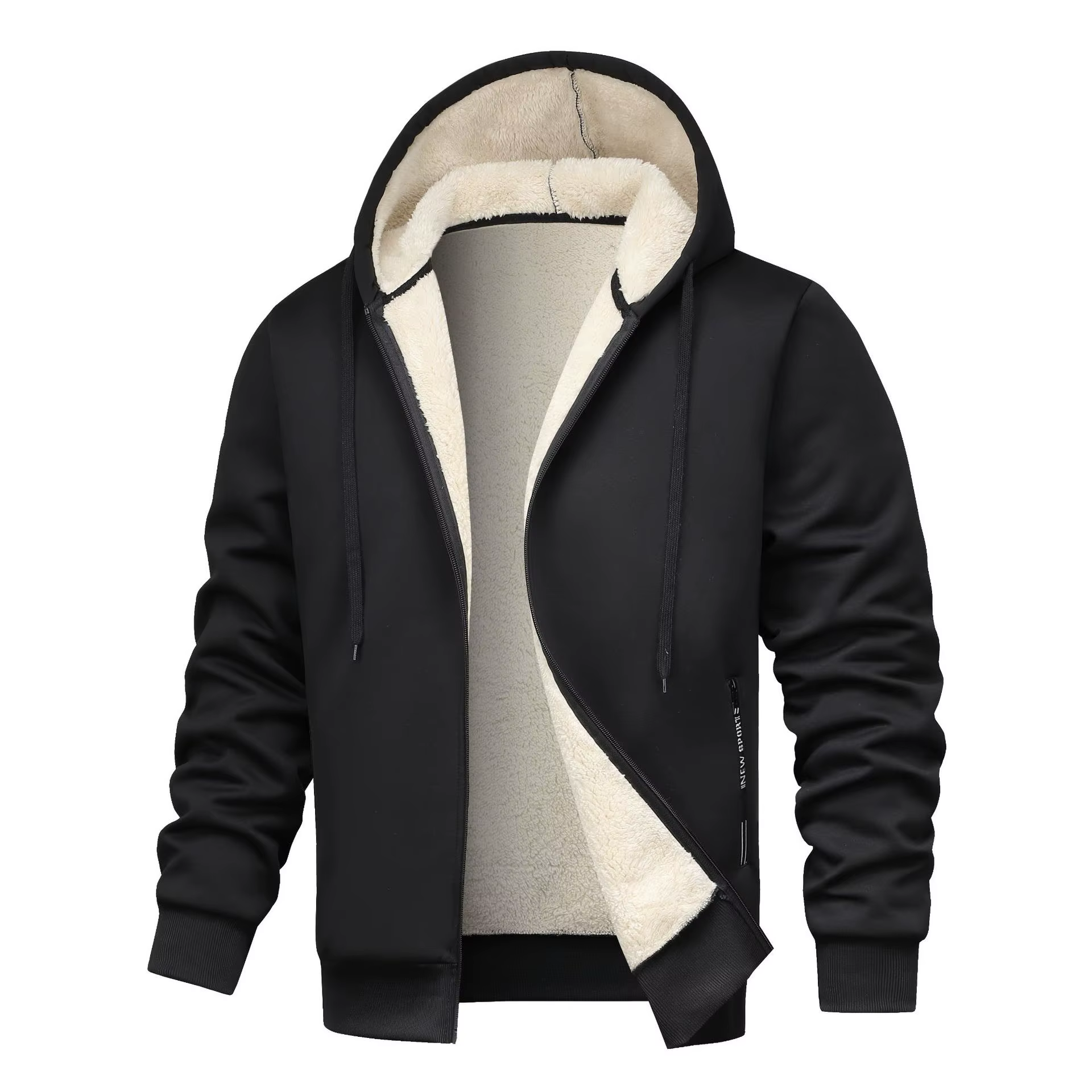 Sweat à capuche en polaire d'agneau pour homme, veste d'automne et d'hiver, polaire épaisse, veste z