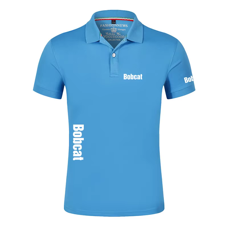 Bobcat – Polo à manches courtes pour homme, haut de haute qualité, décontracté, respirant, imprimé, 