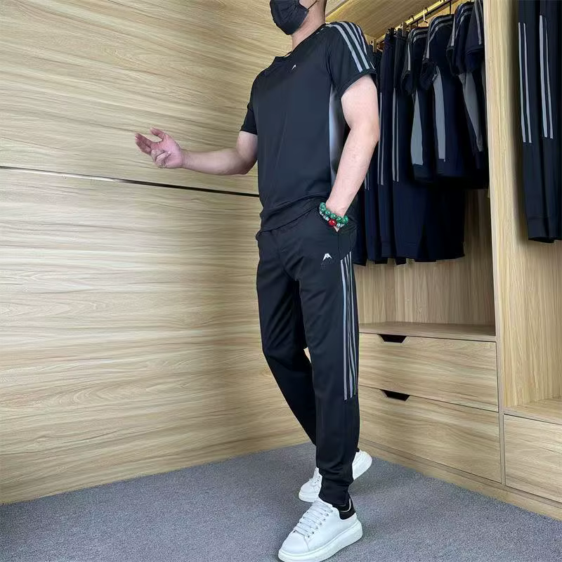 Vêtements de Golf très extensibles pour hommes, ensemble de sport, T-shirt à manches courtes + panta