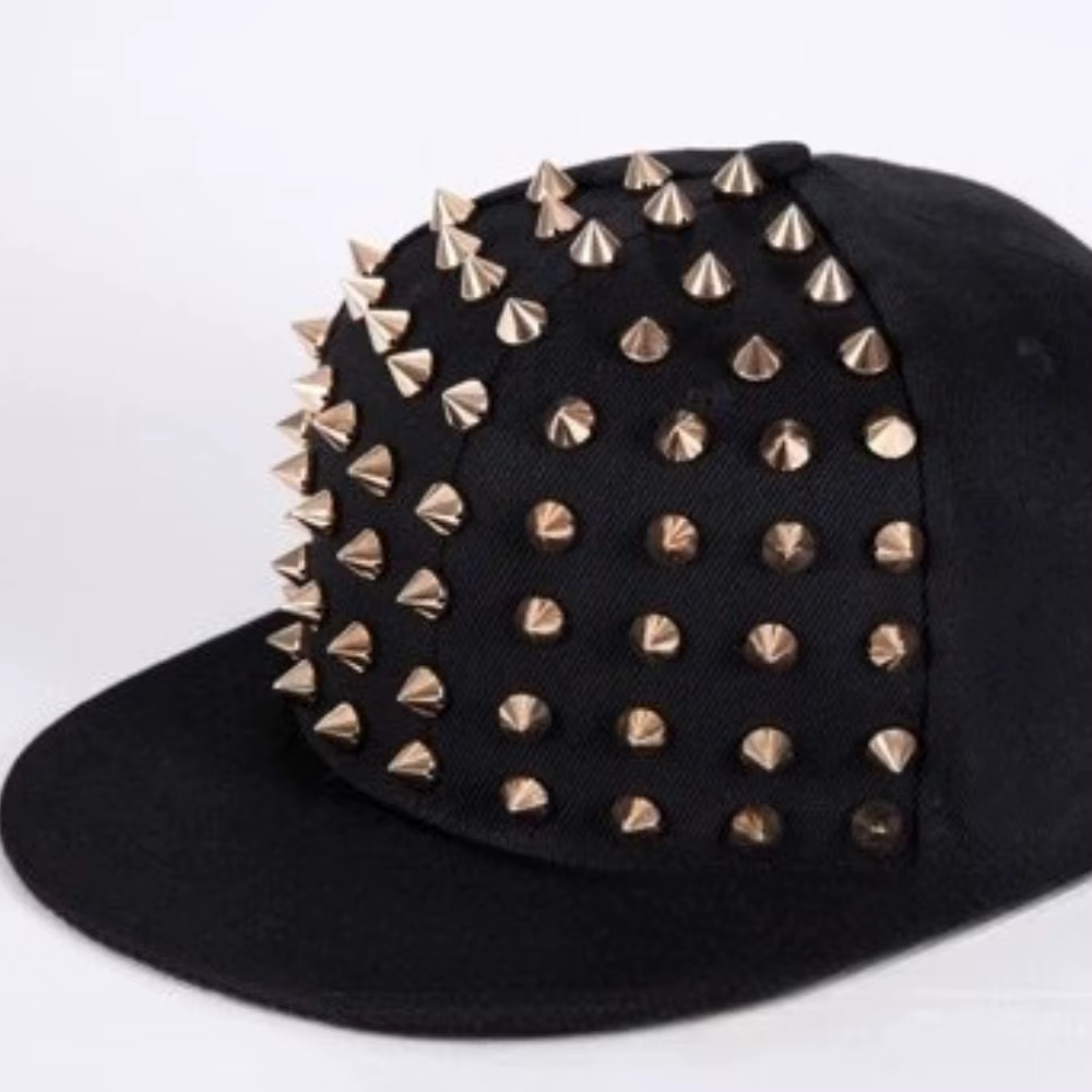 Casquettes de Baseball mandarines noires pour hommes et femmes, chapeau plat à rivets, Punk Rock Hip