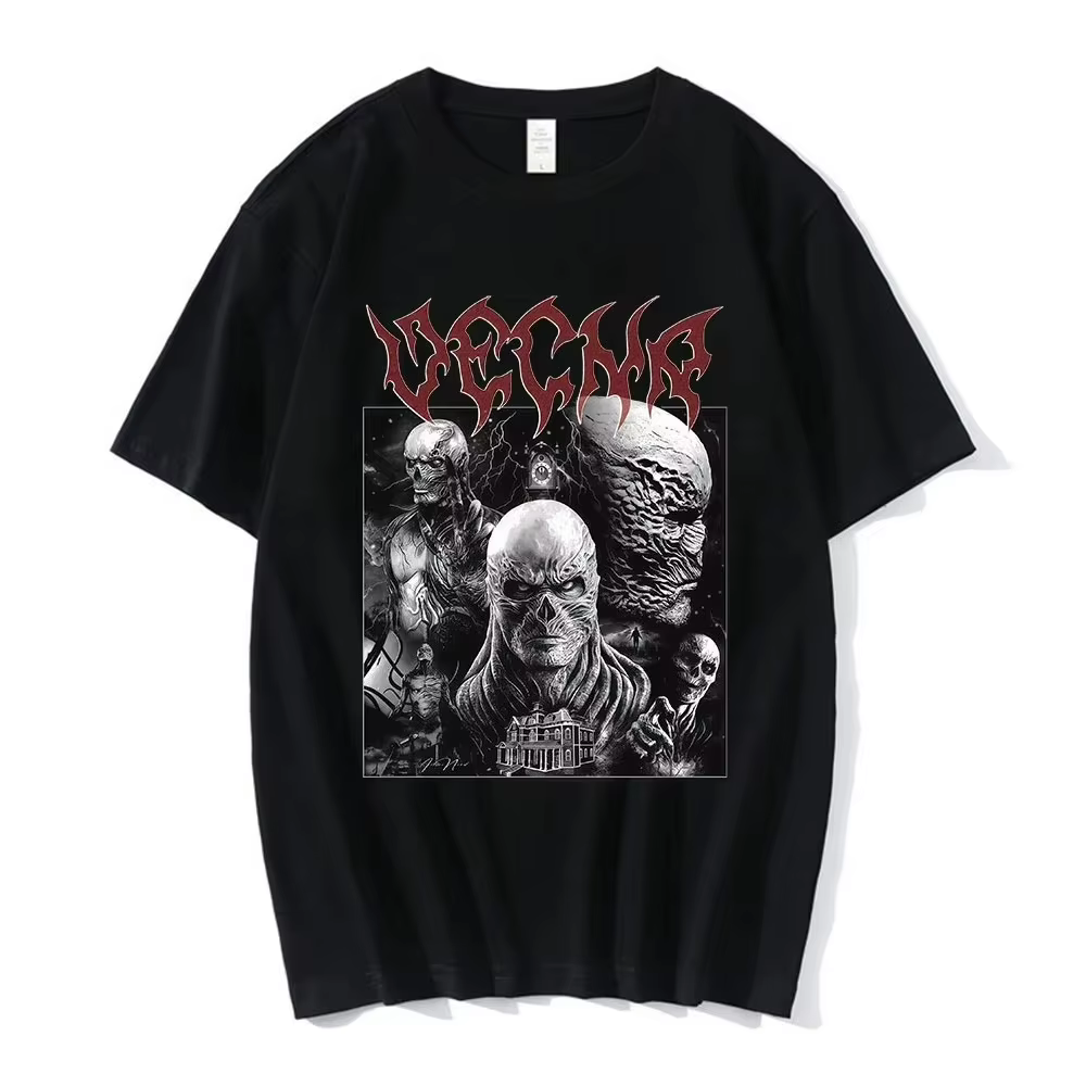 T-shirt unisexe en coton 100% avec graphismes de l'épisode 001 de la série télévisée Stranger Vecna,