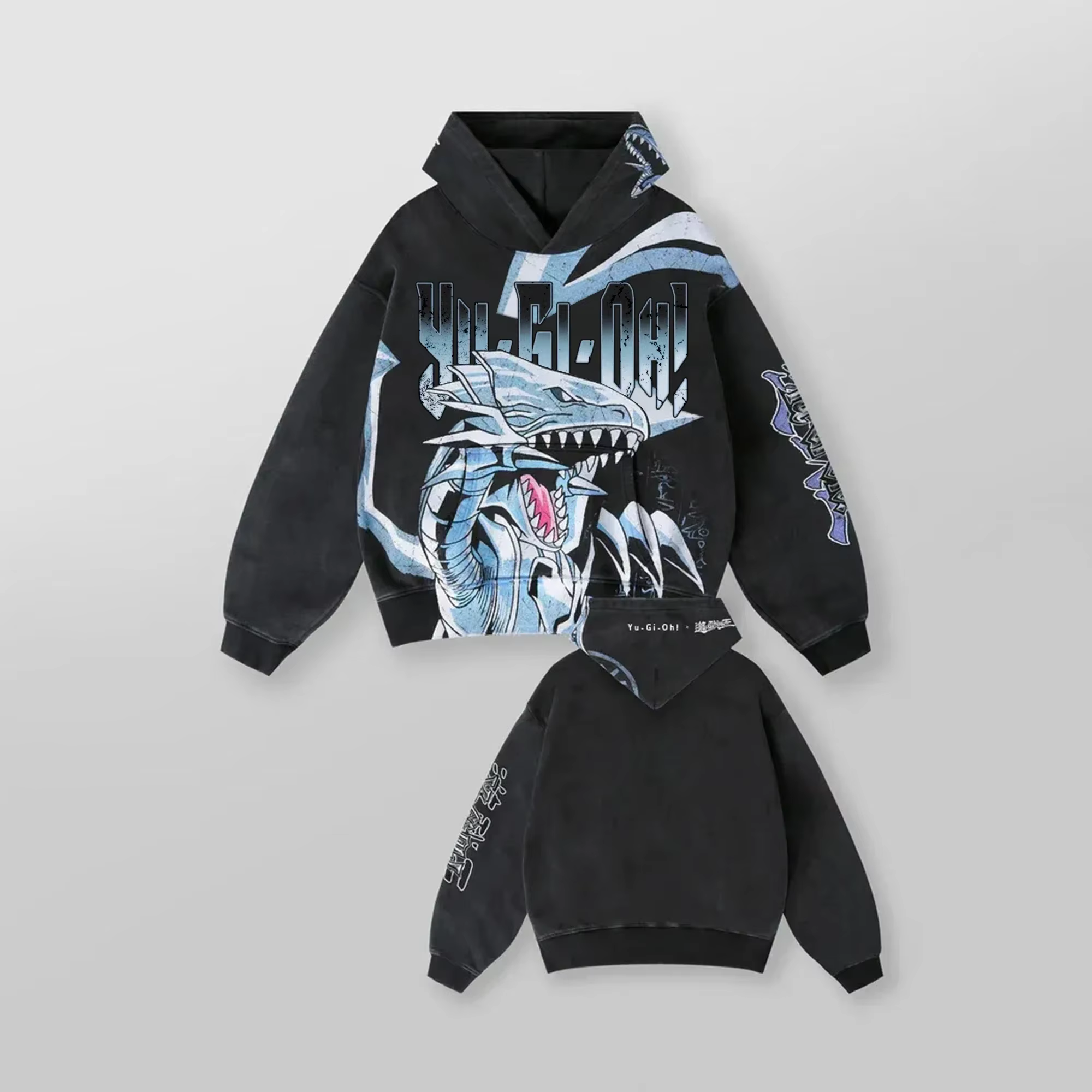 Yu-gi-oh sweat à capuche graphique ensembles pour hommes Grunge Streetwear sweat coton haute qualité