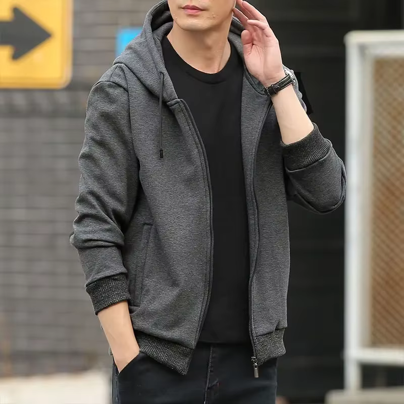 Sweats à capuche zippés complets pour hommes, vêtements à capuche PVD, solide, pastel, document Emo,