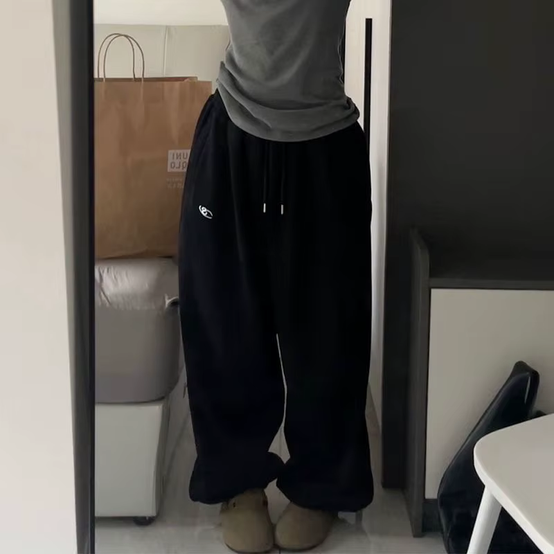 Pantalon de survêtement gris surdimensionné pour femmes, Y2K, Harajuku, Baggy, jambes larges, joggin
