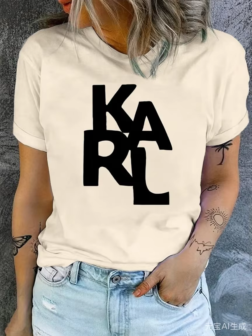2026 T-Shirt femme lettre impression manches courtes coton t-shirts haute qualité marque de luxe T-s