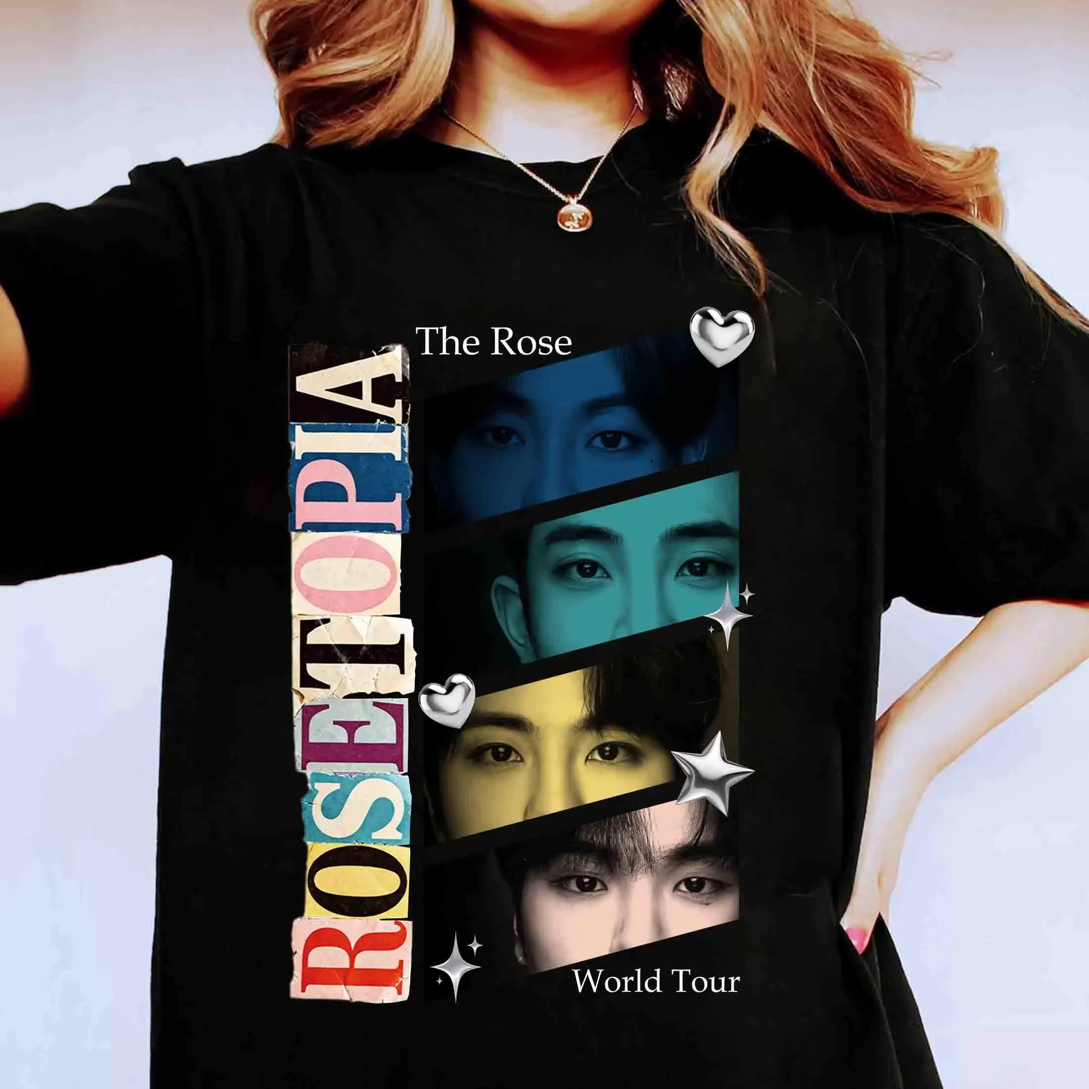 T-shirt The Rose Rosetopia Tour 2026, T-shirt Kpop The Rose Member, T-shirt The Rose Blue Moon, T-sh