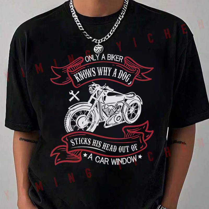 T-shirt unisexe pour hommes et femmes, humoristique, pour motards, à manches courtes, col rond, déco