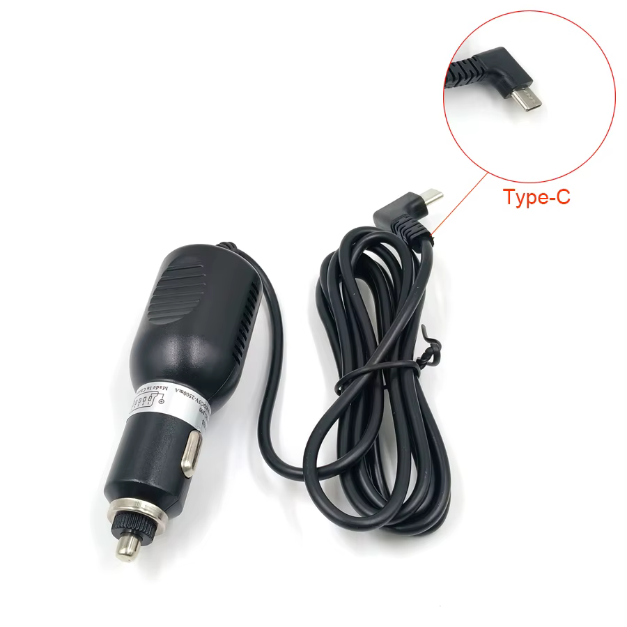 Câble adaptateur de TYPE-C pour chargeur d'alimentation de voiture 2,5a, cordon de 1.2M pour chargeu