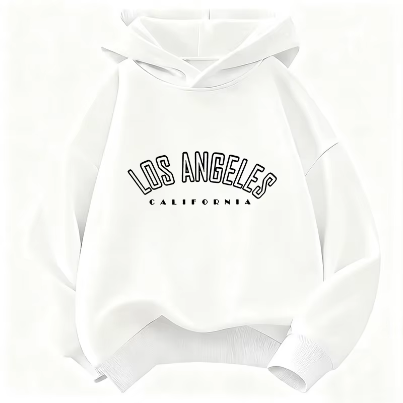 Sweat-shirt à capuche décontracté pour enfants, imprimé avec la lettre Los Angeles, pour garçons et 