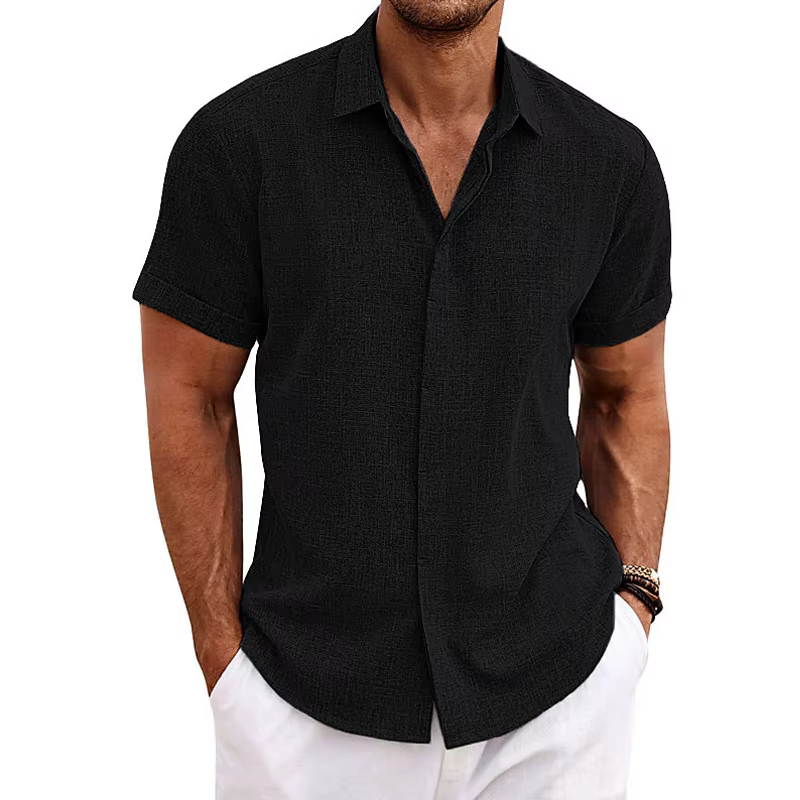 Chemise à Manches Courtes pour Homme, Chemisiers Sociaux, Solide, Formel, Élégant, Décontracté, Vête