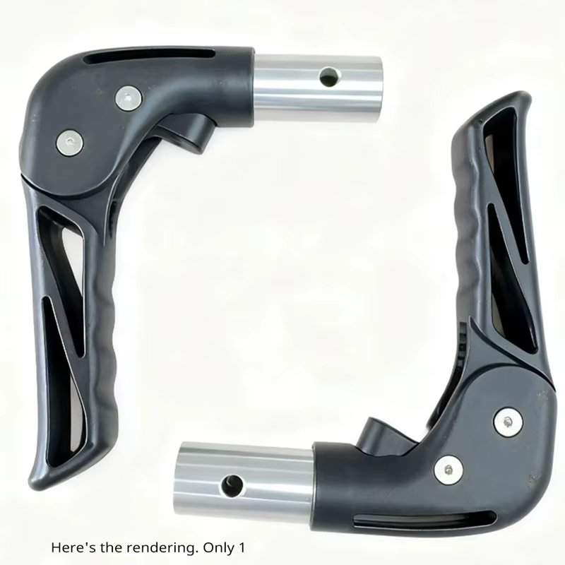 Accessoires pour fauteuils roulants : poignée pliante en plastique avec structure bouton pour fauteu