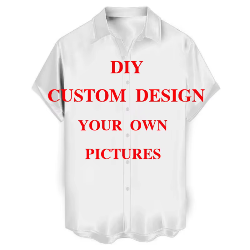 Chemises à manches courtes pour hommes et femmes, Streetwear imprimé 3D personnalisé, Chemises bouto