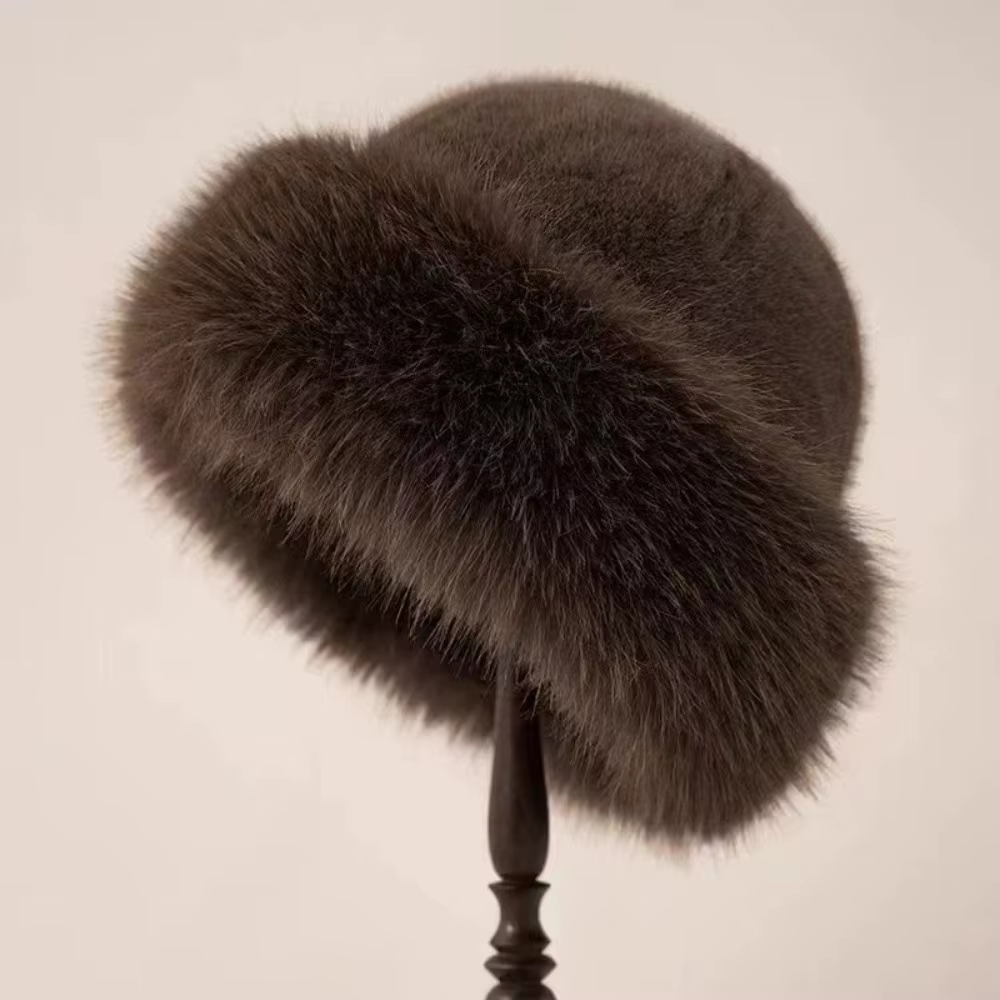 Chapeau d'hiver chaud pour femmes, chapeau seau en fourrure moelleuse pour femmes, chapeau de pêcheu
