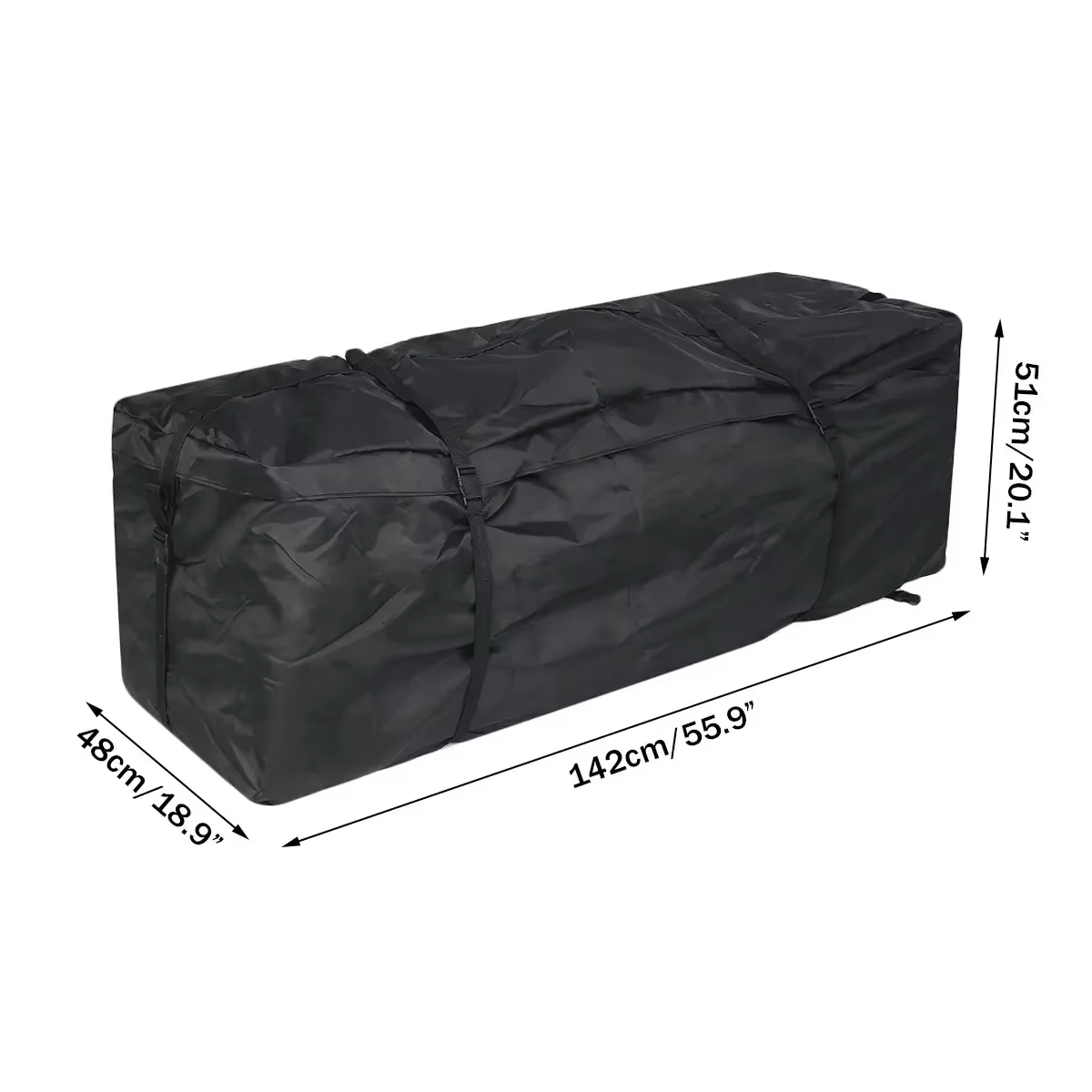 Porte-bagages de toit de voiture étanche 142x48x51cm, sac supérieur de toit de voiture SUV, boîte su
