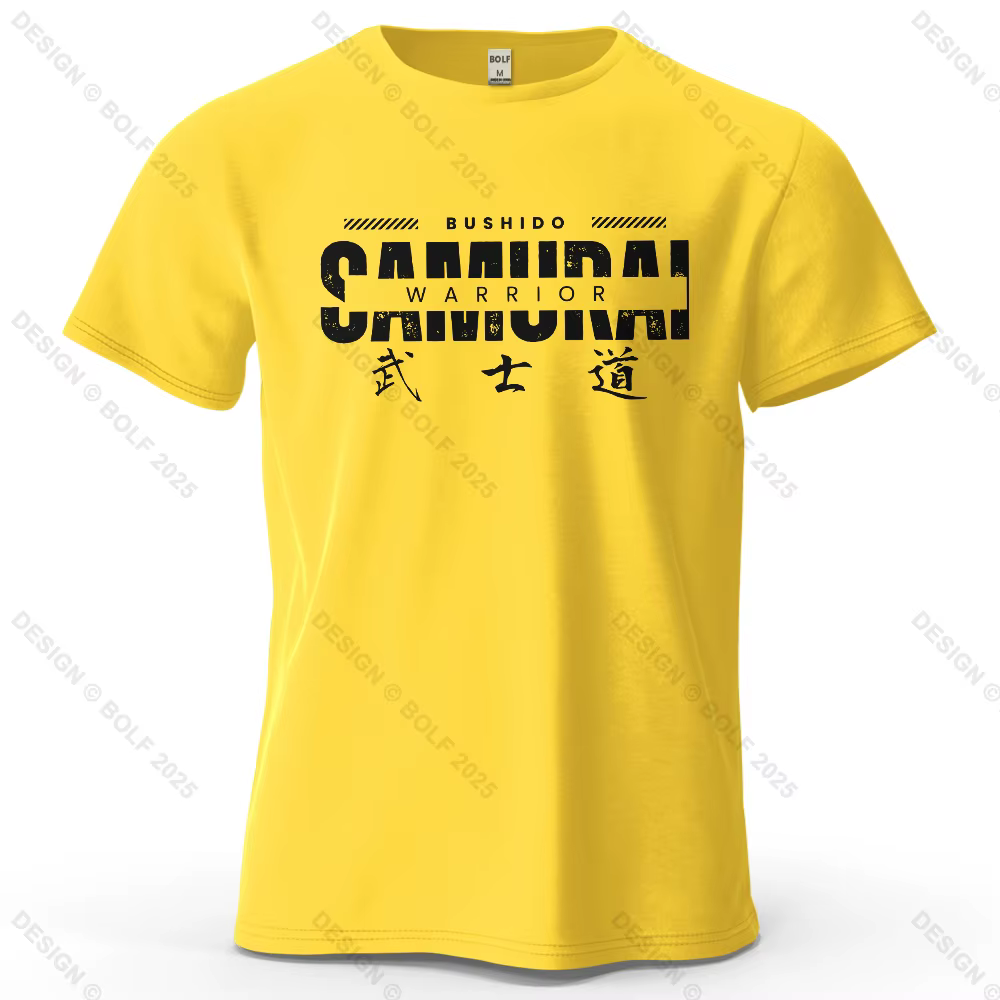 Samouraï esprit imprimé hommes T-Shirt 100% coton surdimensionné Arts martiaux Culture graphique t-s