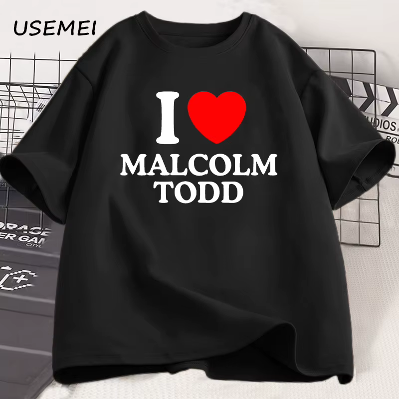 T-shirt unisexe I Love Malcolm Todd, col rond, manches courtes, Hip Hop, vêtements pour hommes