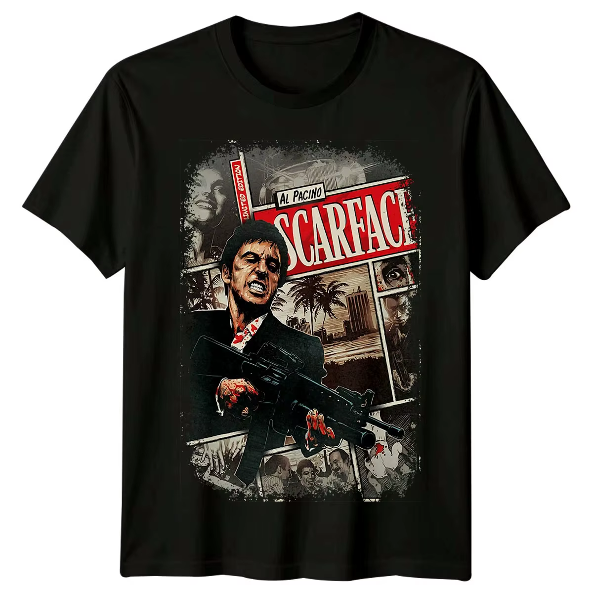 T-Shirt Scarface pour hommes, été, Al Pacino, classique, film gangster des années 80, graphique rétr