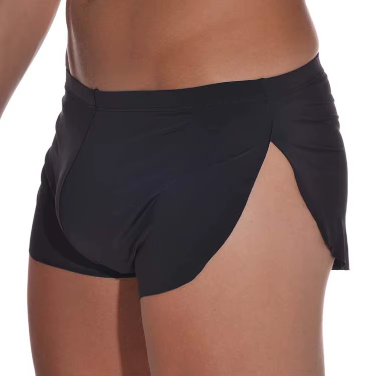 Boxer taille basse pour hommes, vêtements de nuit sexy, Cueca Trunk zones me, pyjamas fendus sur le 