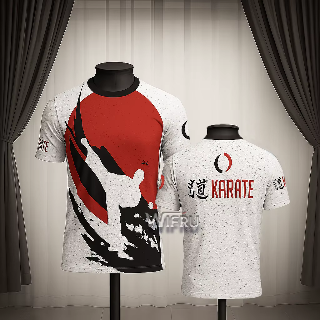 T-shirt japonais pour hommes, style samouraï, karaté, mode, uniforme de Kung Fu, Taekwondo, décontra